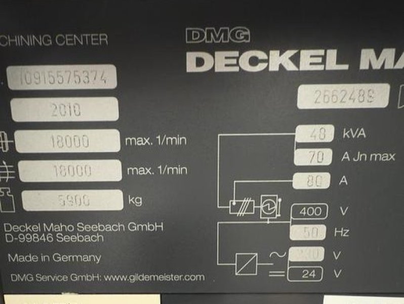 DECKEL MAHO DMU 50 Evo Linear  2010